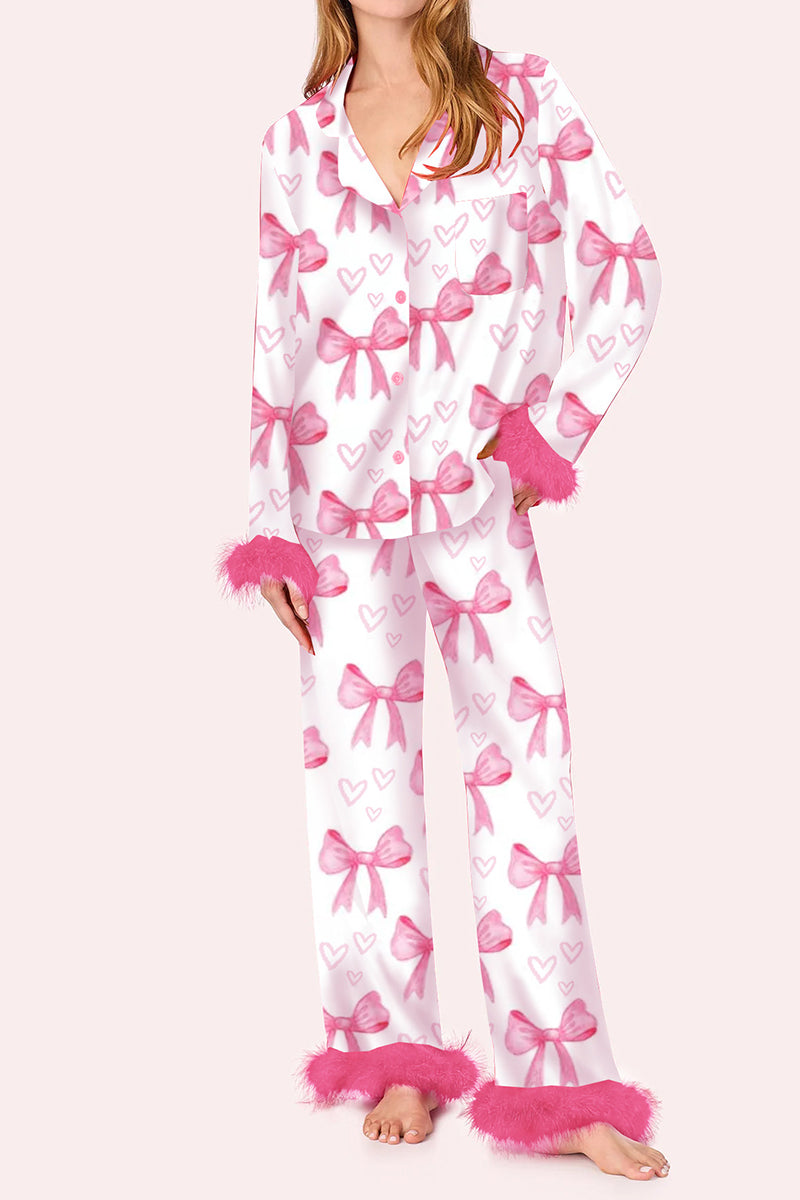 Bow Feather Pajama Set