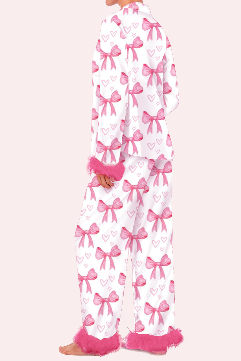 Bow Feather Pajama Set