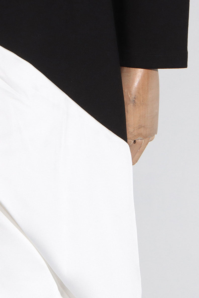 Irregular Pleated Color Blocked Long Dress