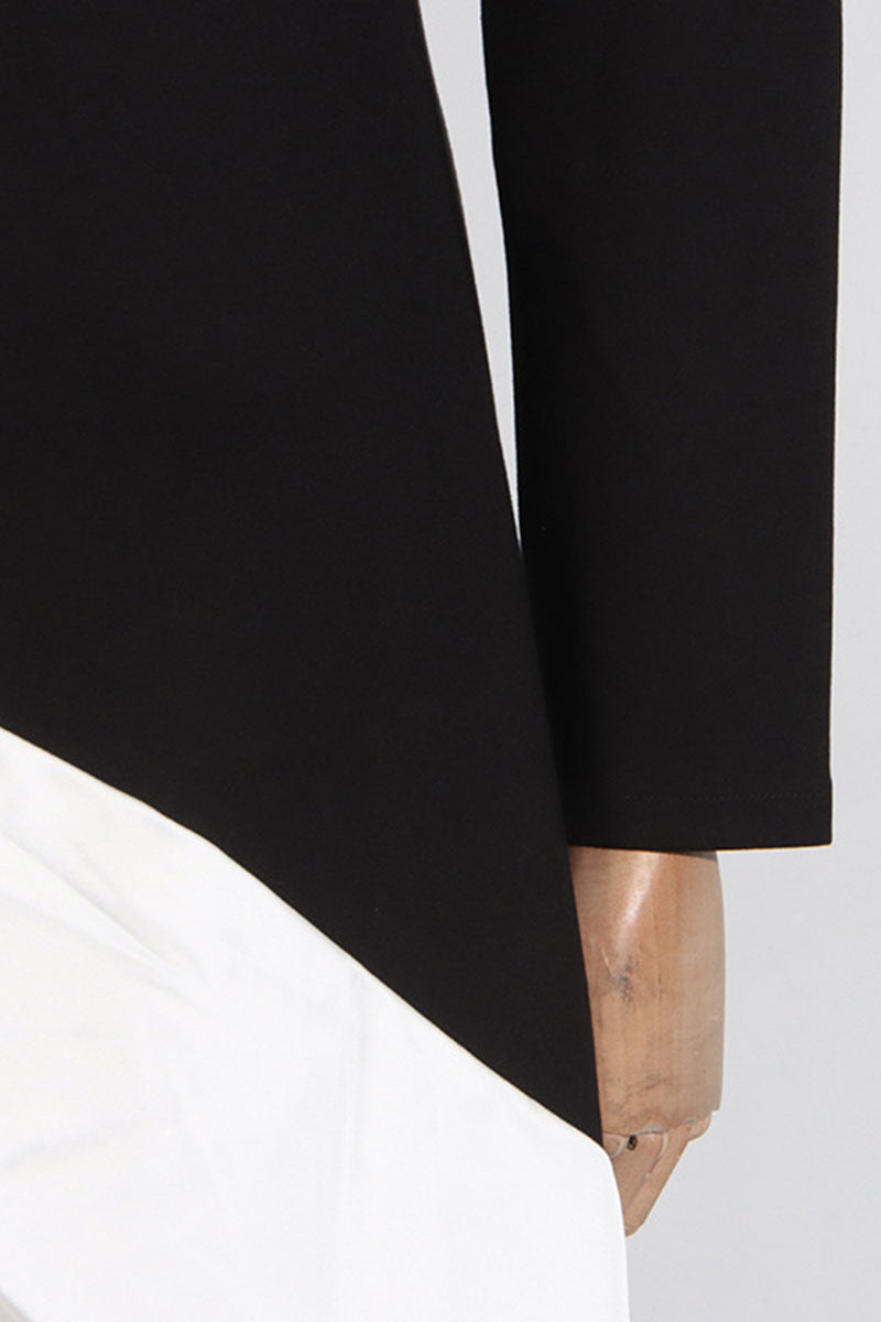 Irregular Pleated Color Blocked Long Dress