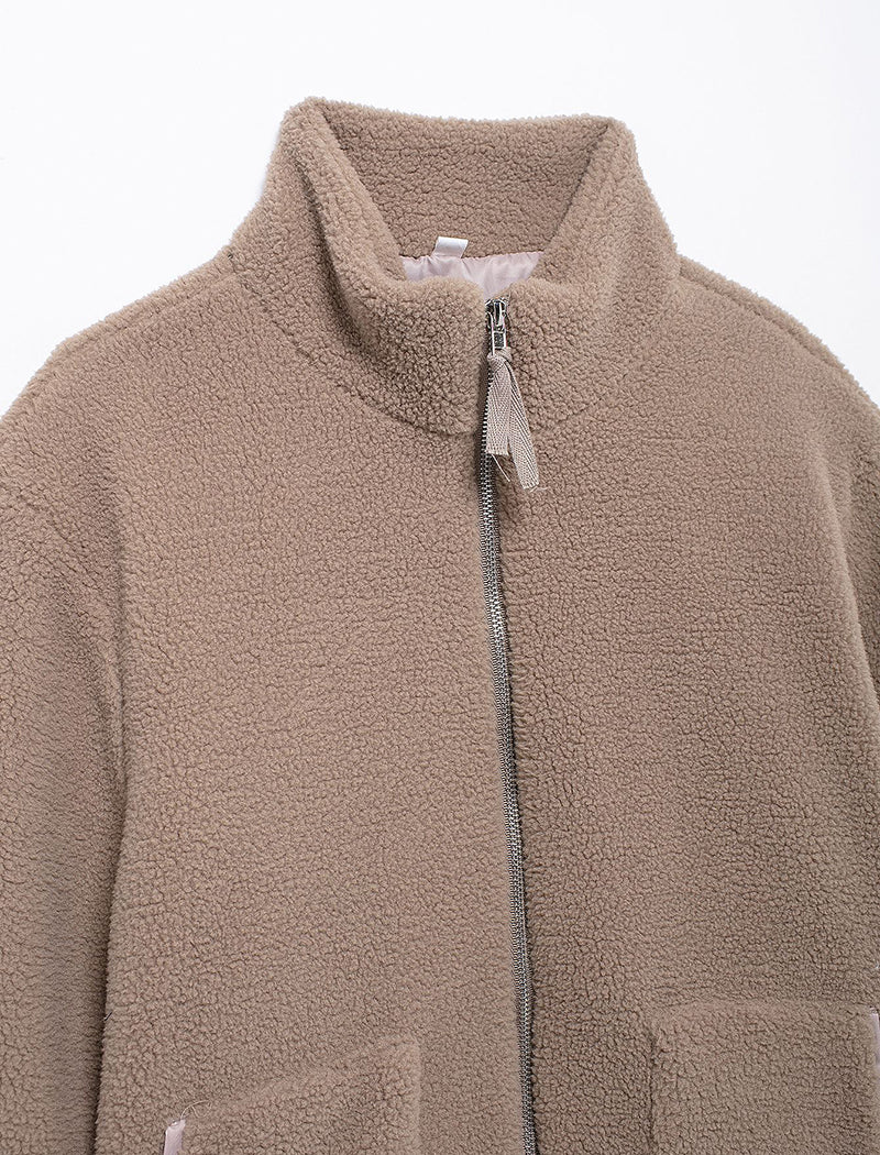 High-Neck Zip-Up Coat