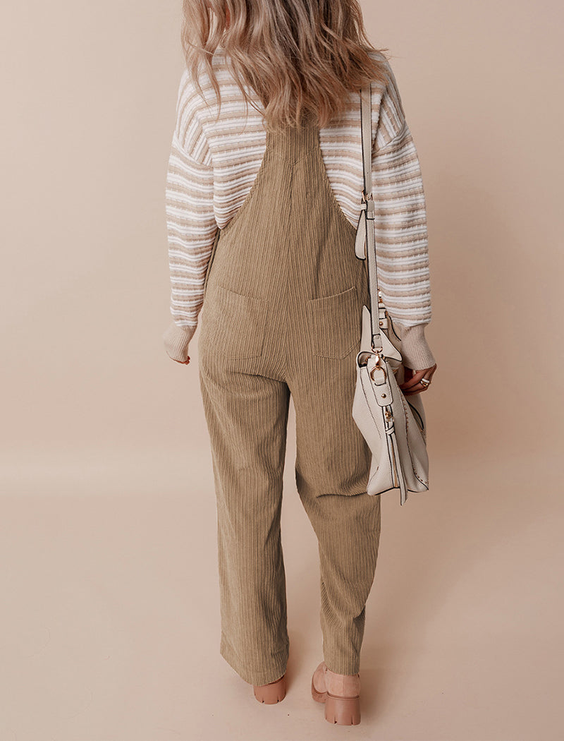 Corduroy Multi-Pocket Overall Jumpsuit