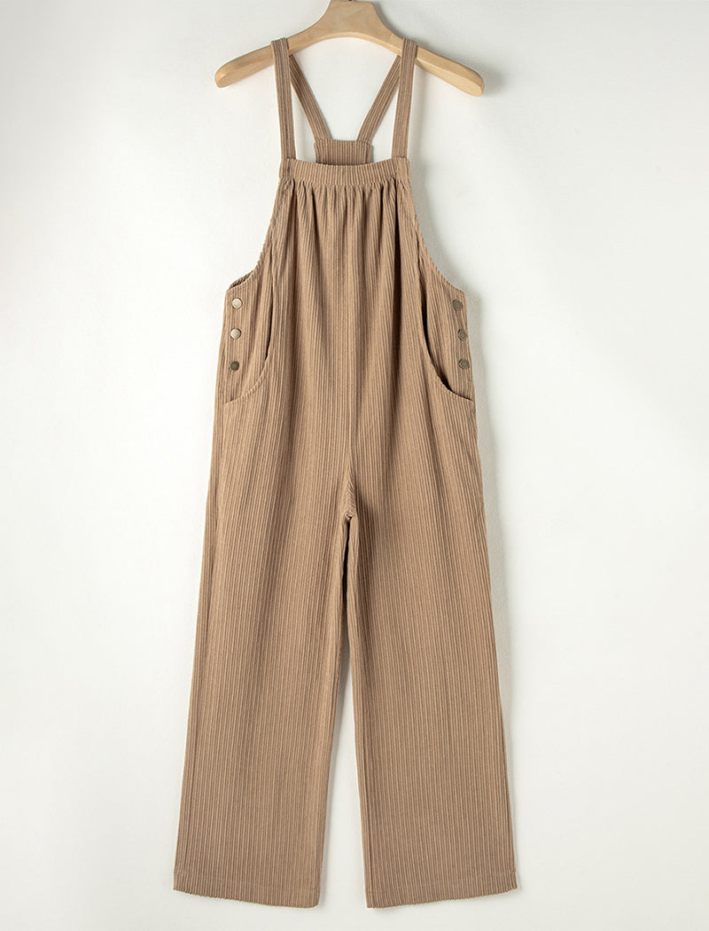 Corduroy Multi-Pocket Overall Jumpsuit