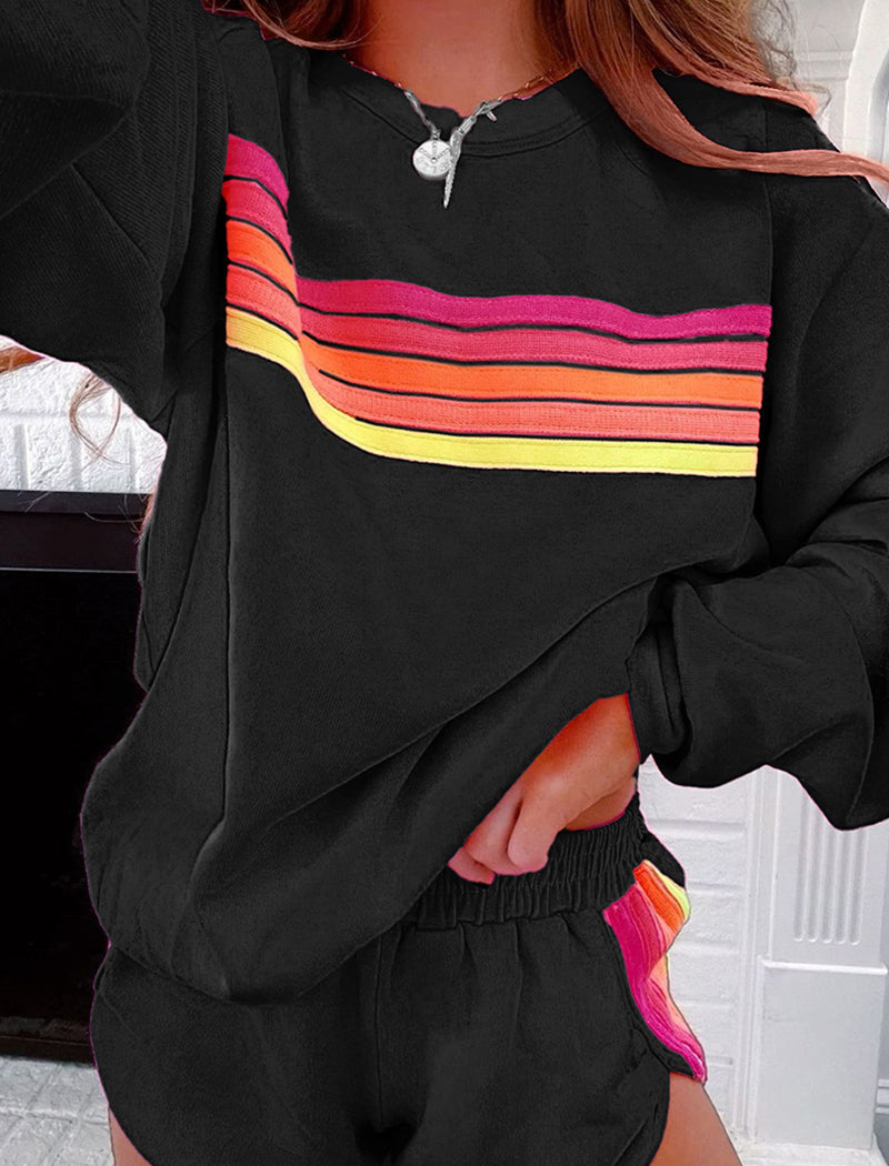 Colorblock Long Sleeve Two-Piece Set
