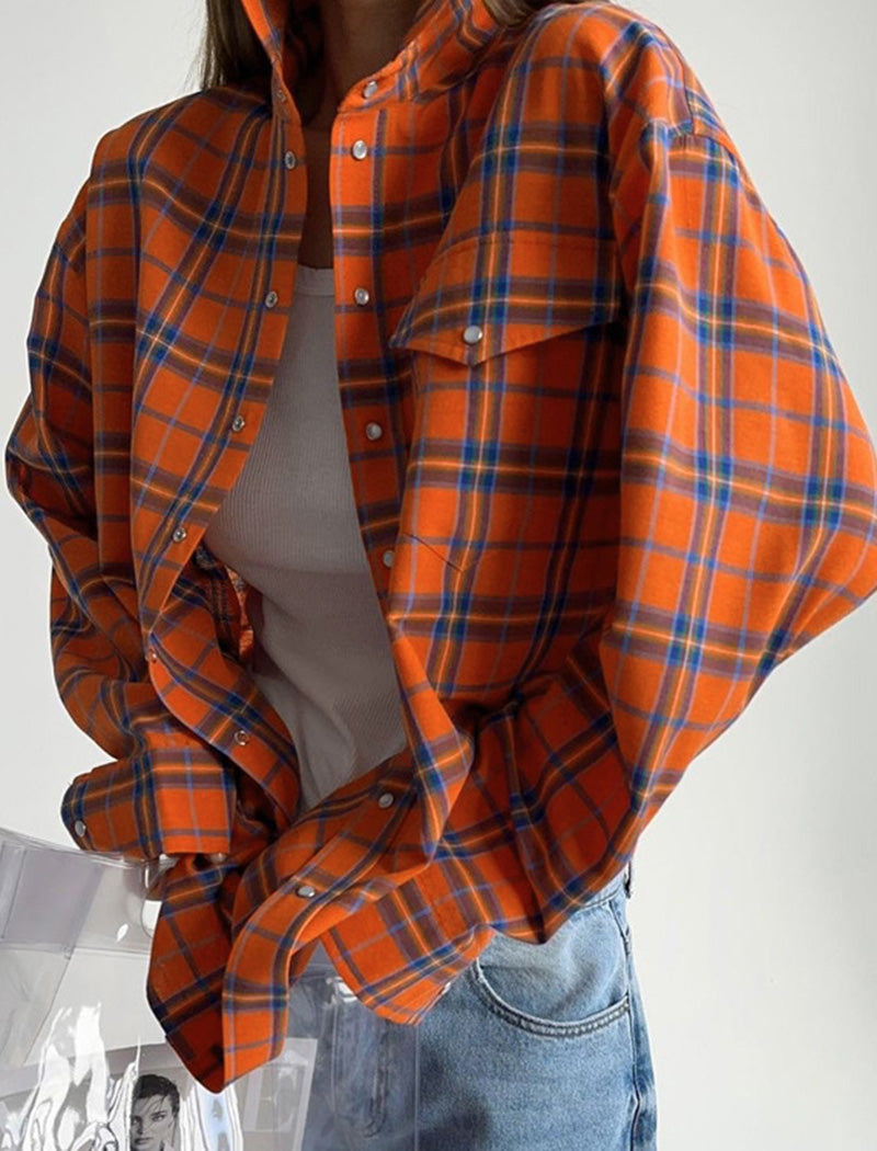 Plaid Button-Up Shirt