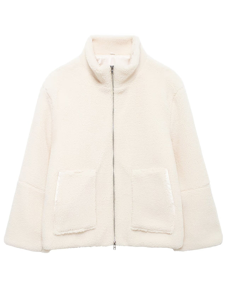 High-Neck Zip-Up Coat
