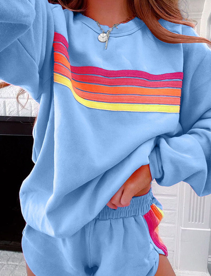 Colorblock Long Sleeve Two-Piece Set