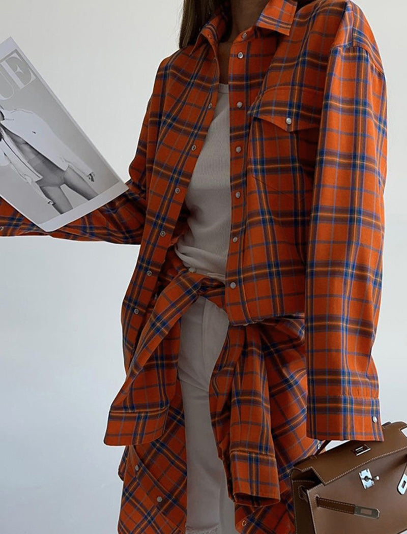 Plaid Button-Up Shirt