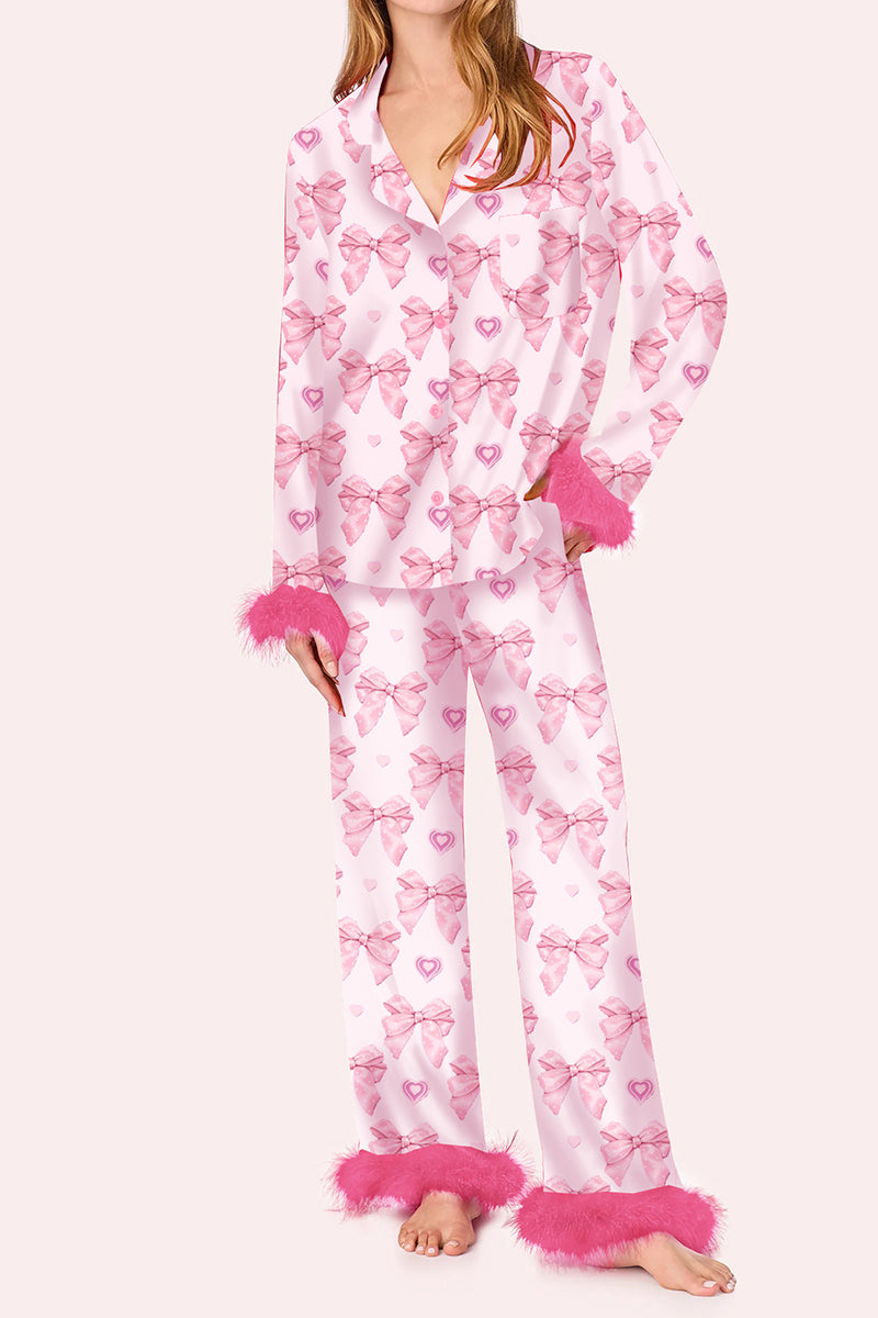 Bow Feather Pajama Set