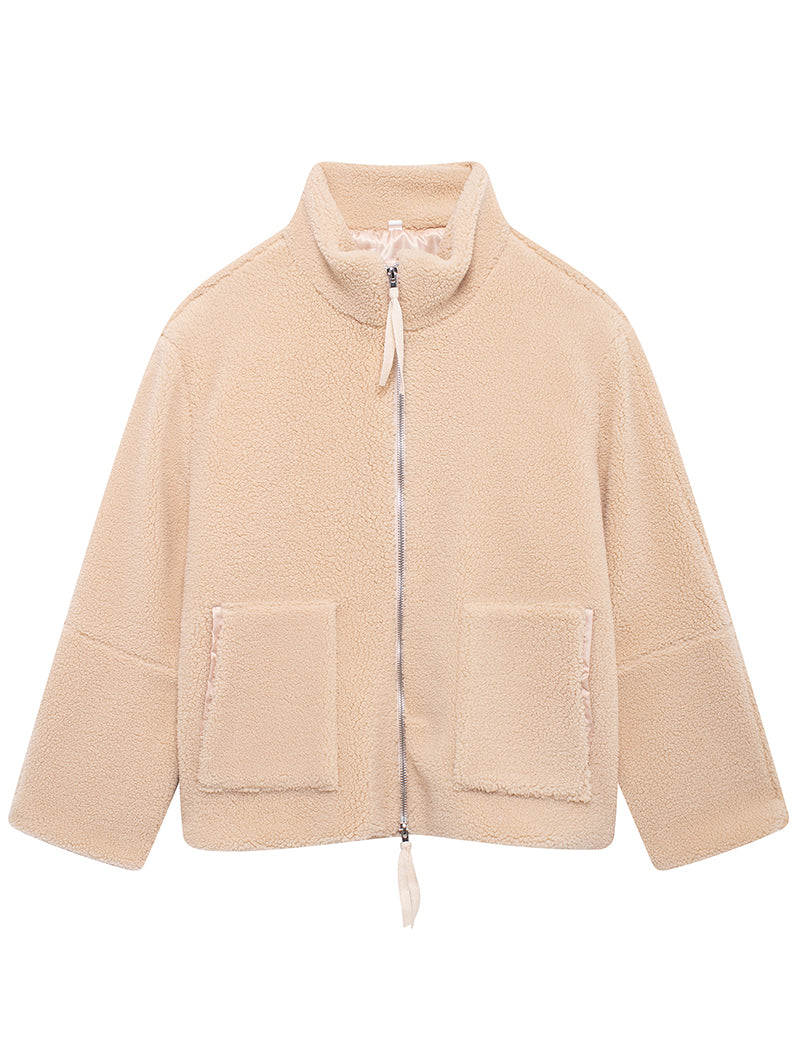 High-Neck Zip-Up Coat