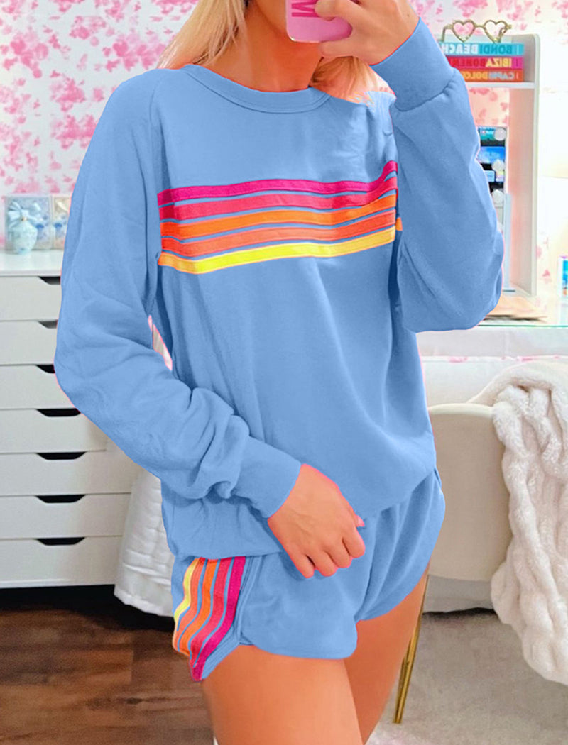 Colorblock Long Sleeve Two-Piece Set