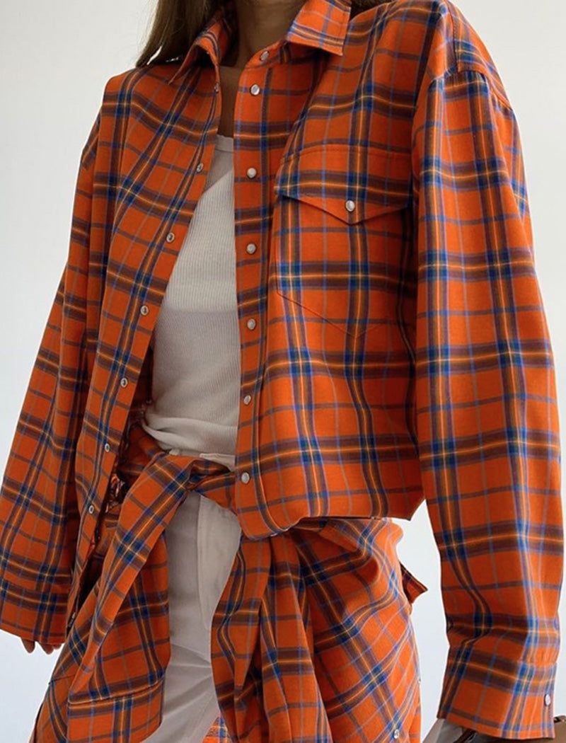 Plaid Button-Up Shirt