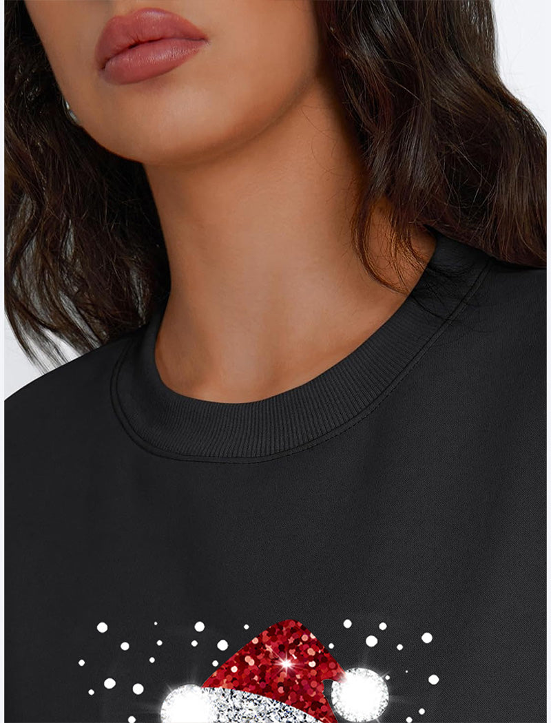 Holiday Wine Glass Crewneck Graphic Top