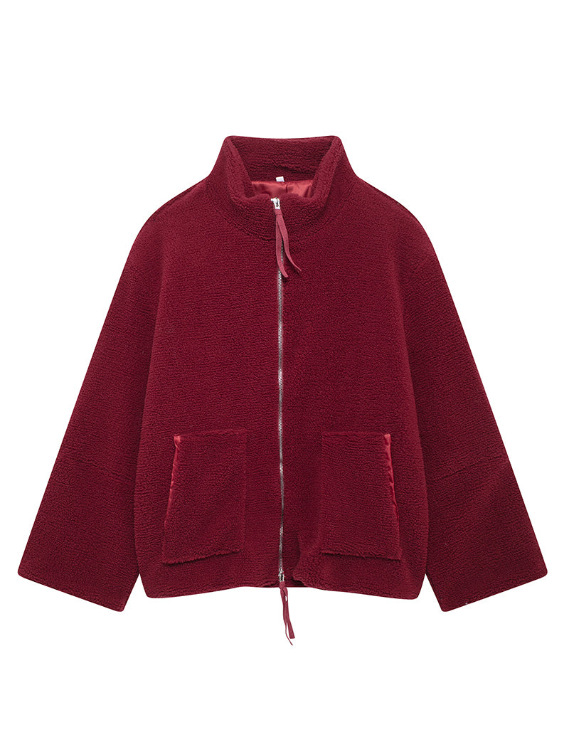 High-Neck Zip-Up Coat
