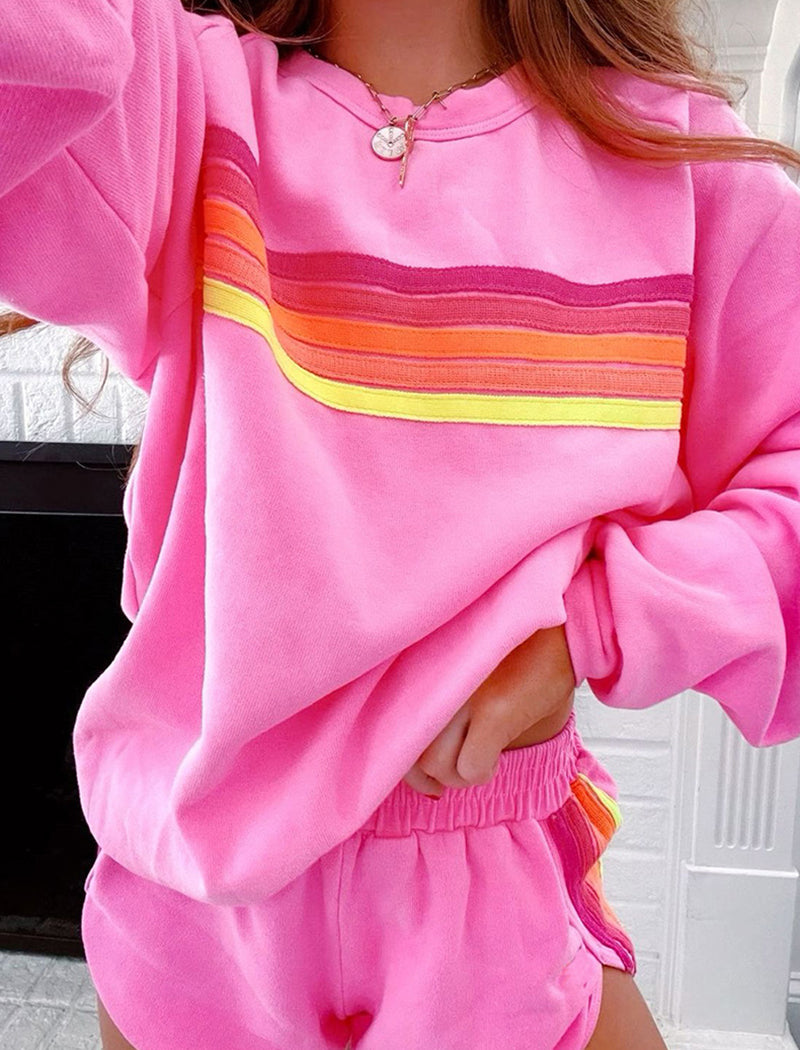 Colorblock Long Sleeve Two-Piece Set