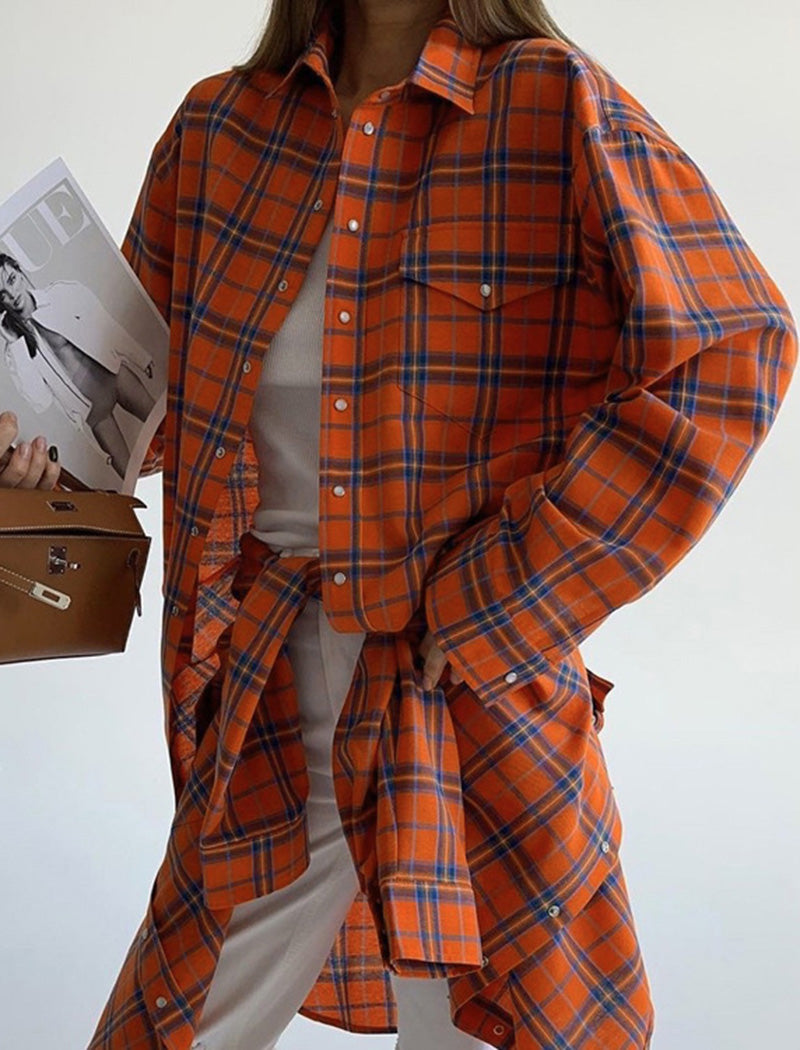 Plaid Button-Up Shirt