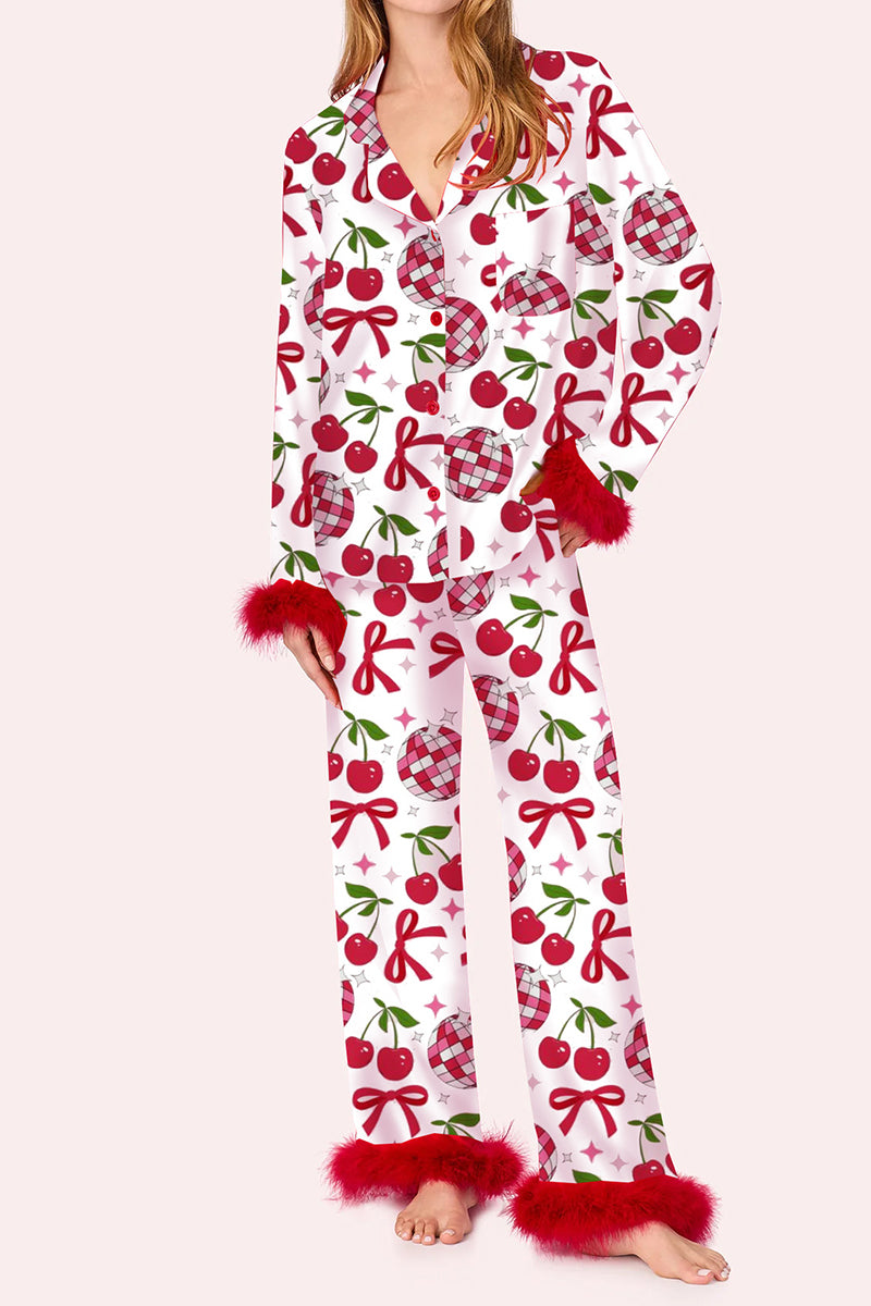 Bow Feather Pajama Set