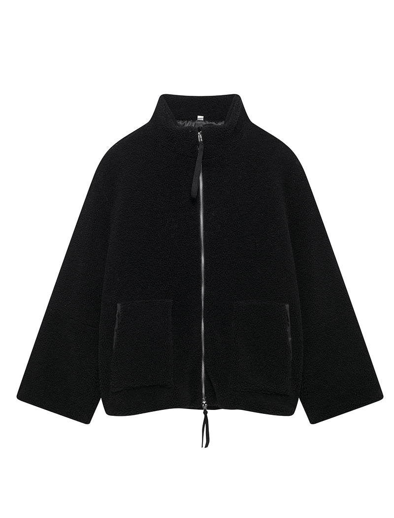 High-Neck Zip-Up Coat