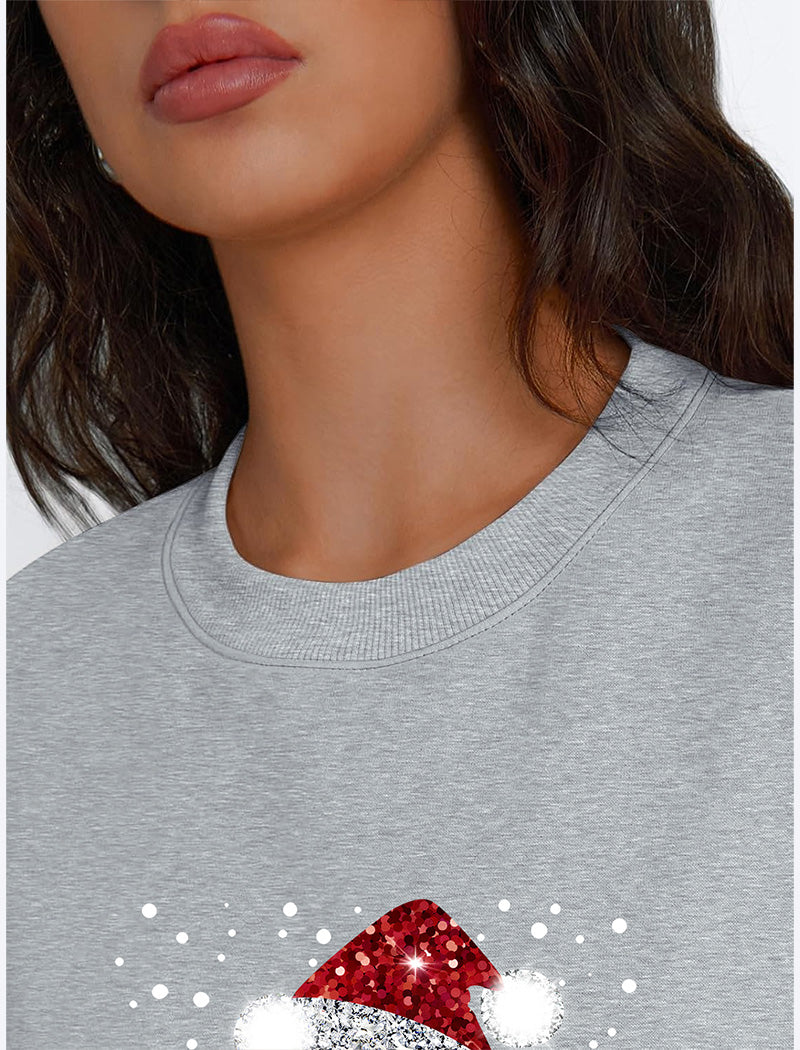 Holiday Wine Glass Crewneck Graphic Top