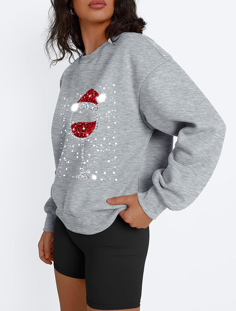 Holiday Wine Glass Graphic Top