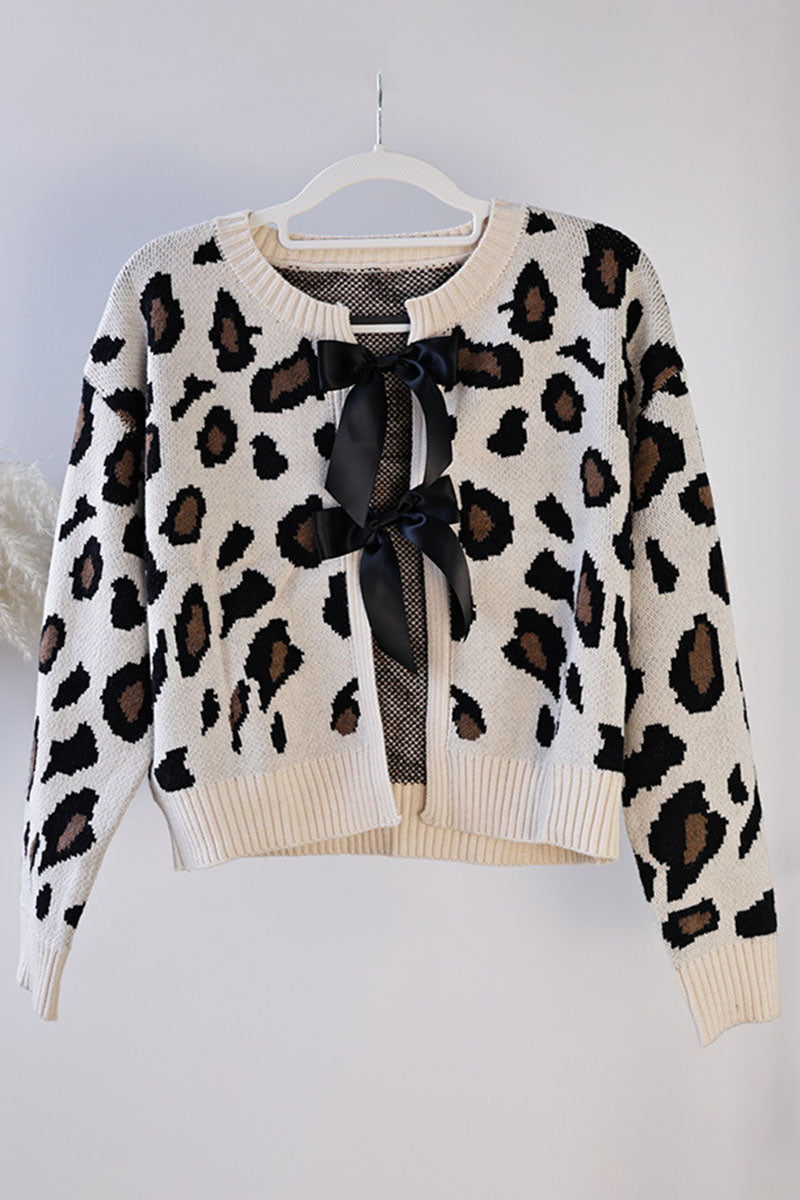Bow Tie Leopard Cardigan