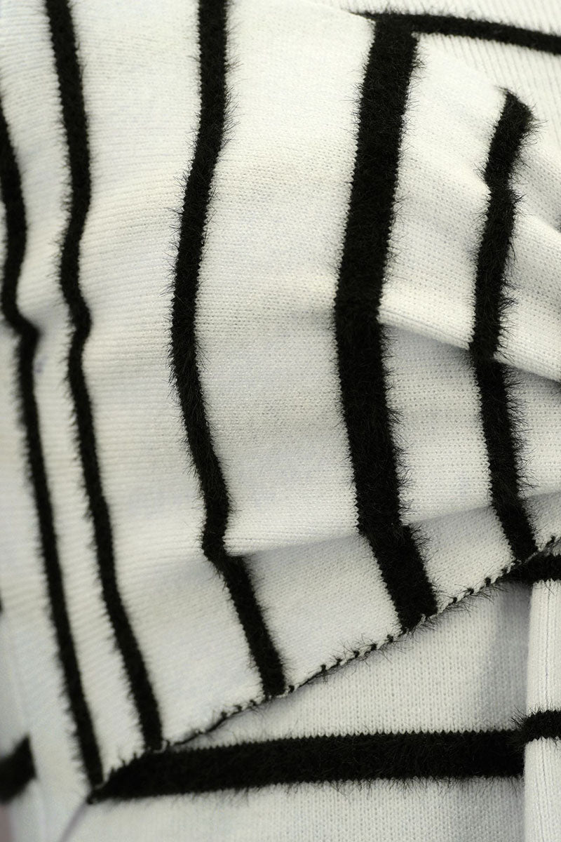 Bow Striped Knit Maxi Dress