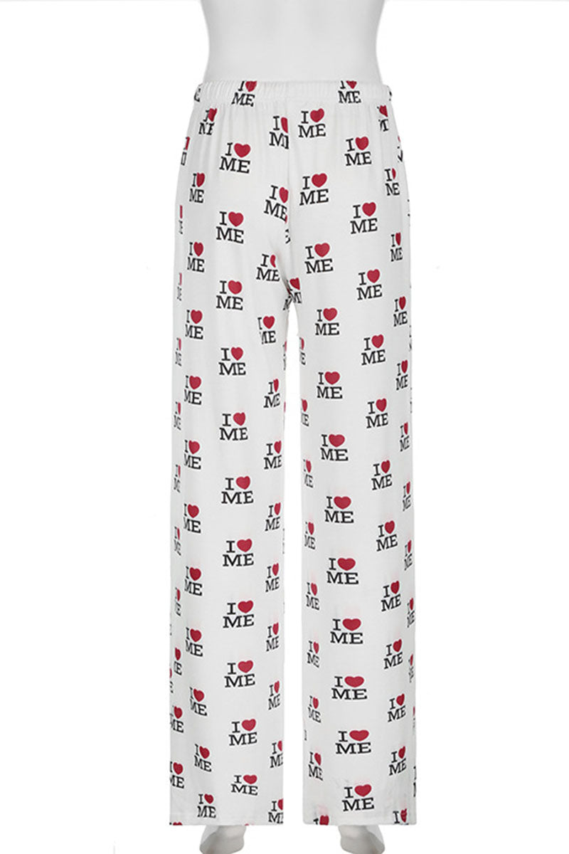 "I Love Me" Printed Lounge Pants