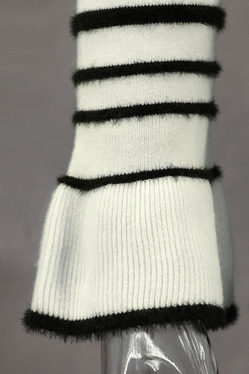 Bow Striped Knit Maxi Dress