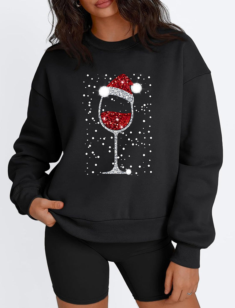 Holiday Wine Glass Graphic Top