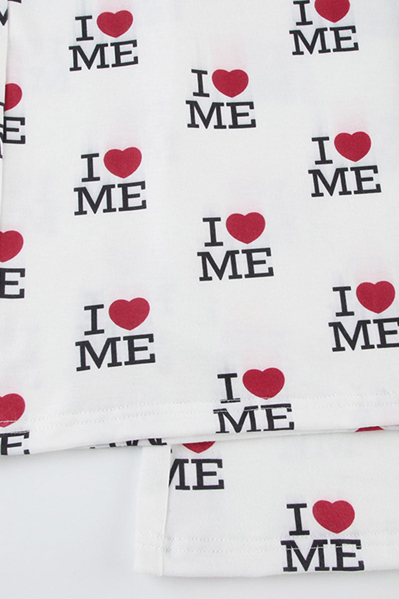 "I Love Me" Printed Lounge Pants