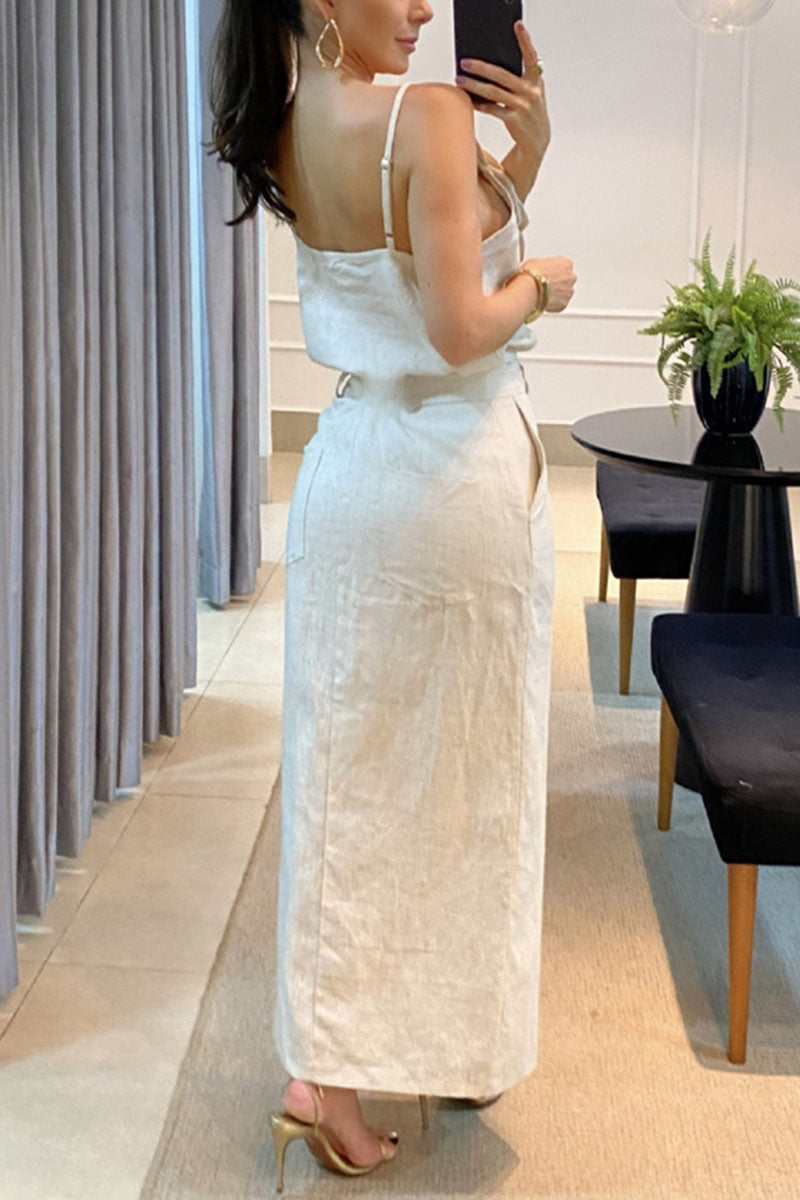 Elegant Floral Trim Two-Piece Set