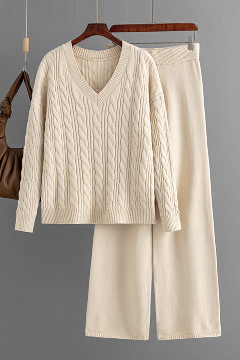 Cable Knit Sweater and Pant Set
