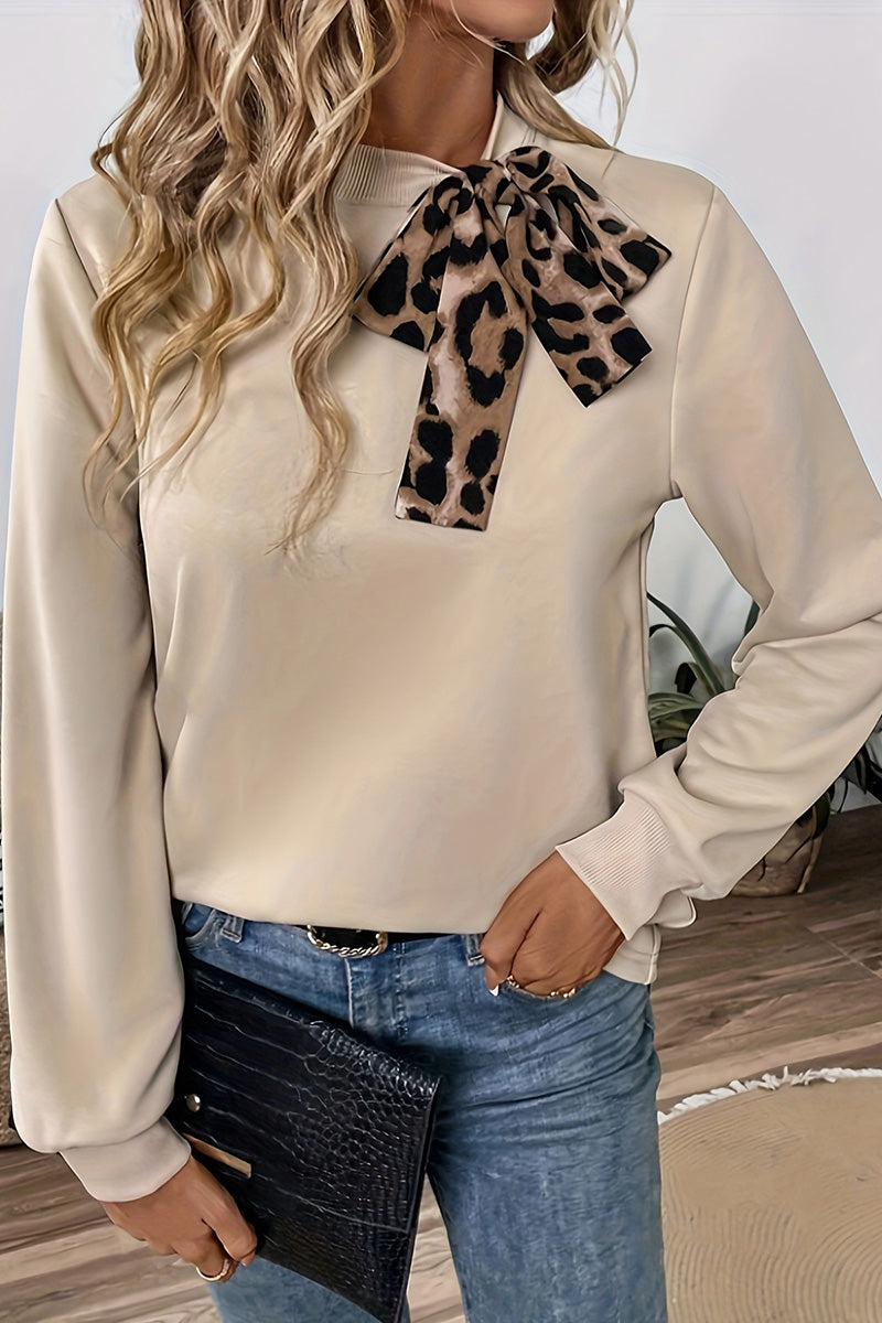 Bow Accent Long Sleeve Top