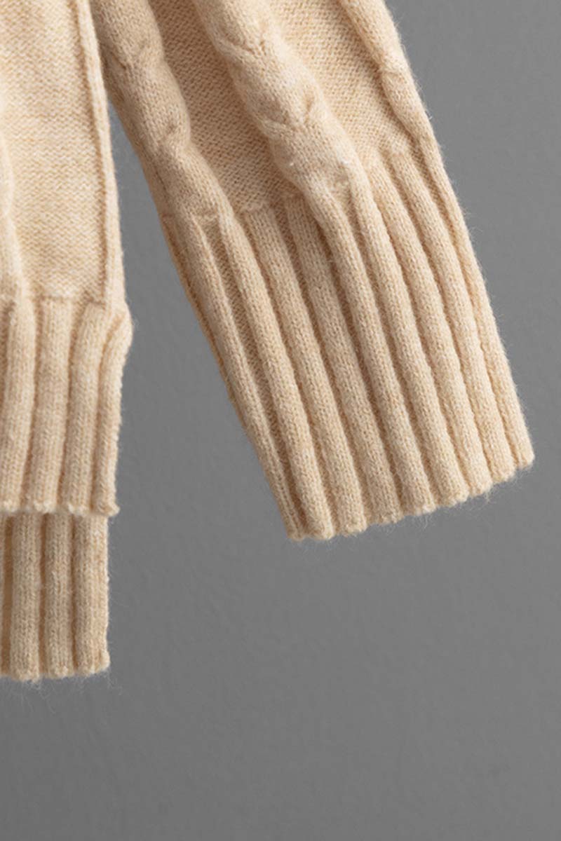 Cable Knit Mock Neck Sweater and Pants Set