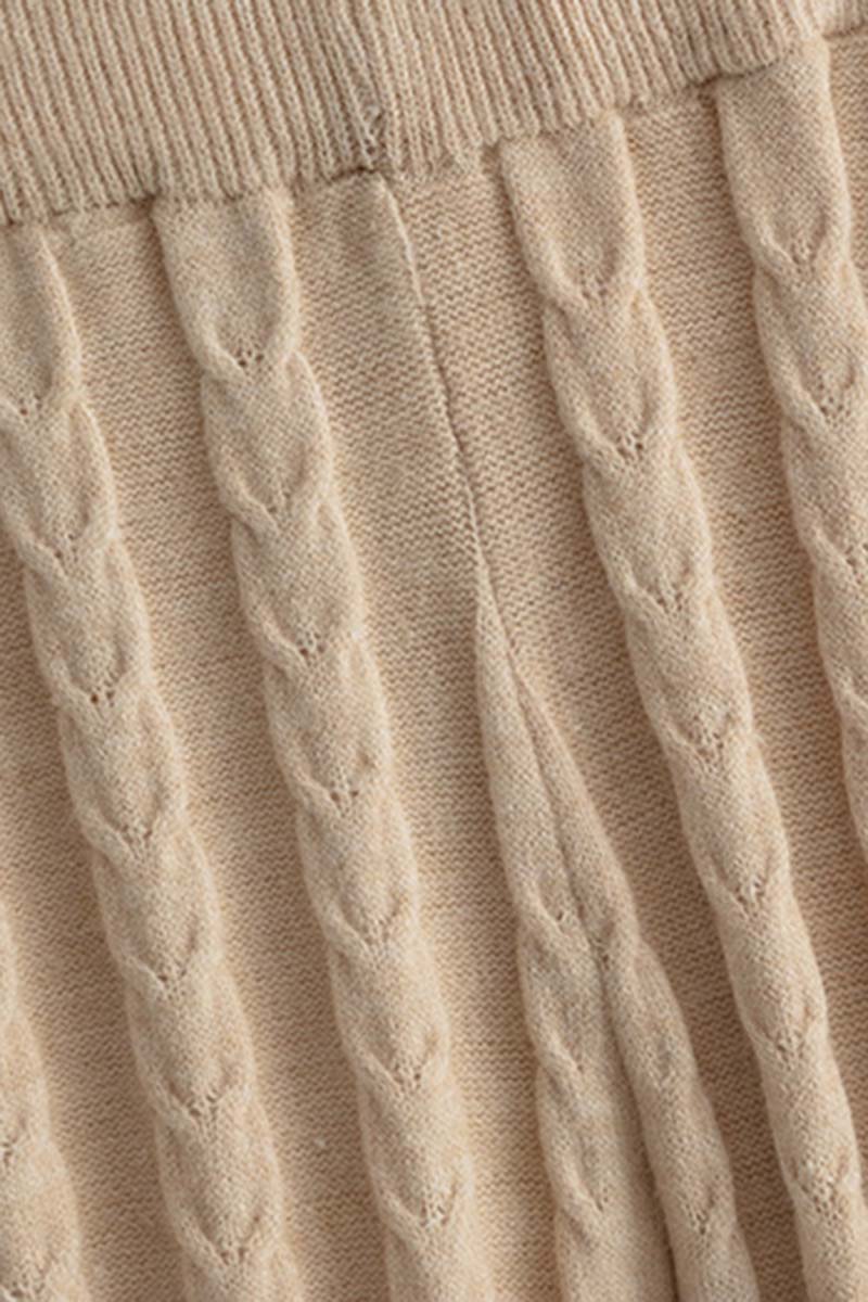 Cable Knit Mock Neck Sweater and Pants Set