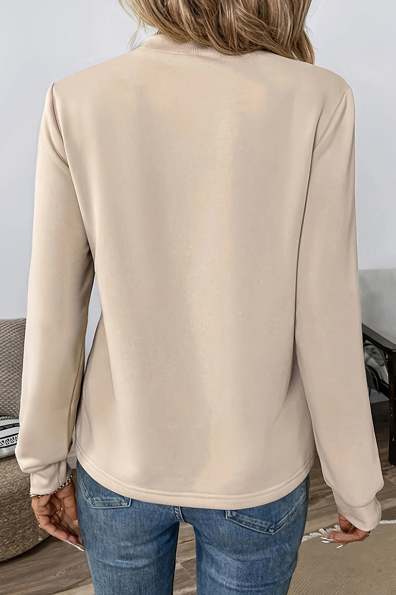 Bow Accent Long Sleeve Top
