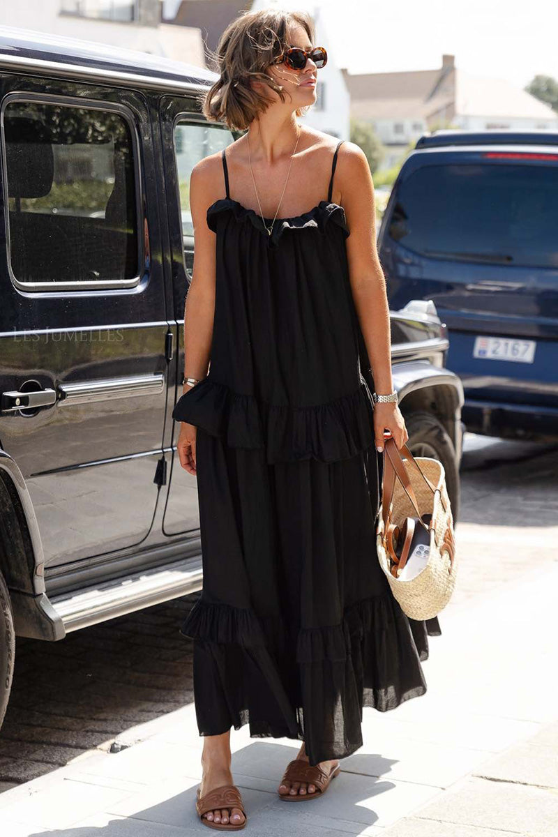Ruffled Layered Maxi Dress