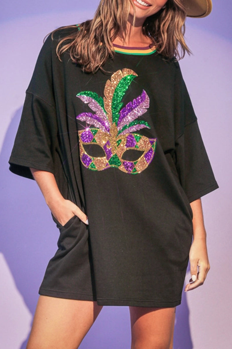 Ball Mask Sequin Pocket Tunic