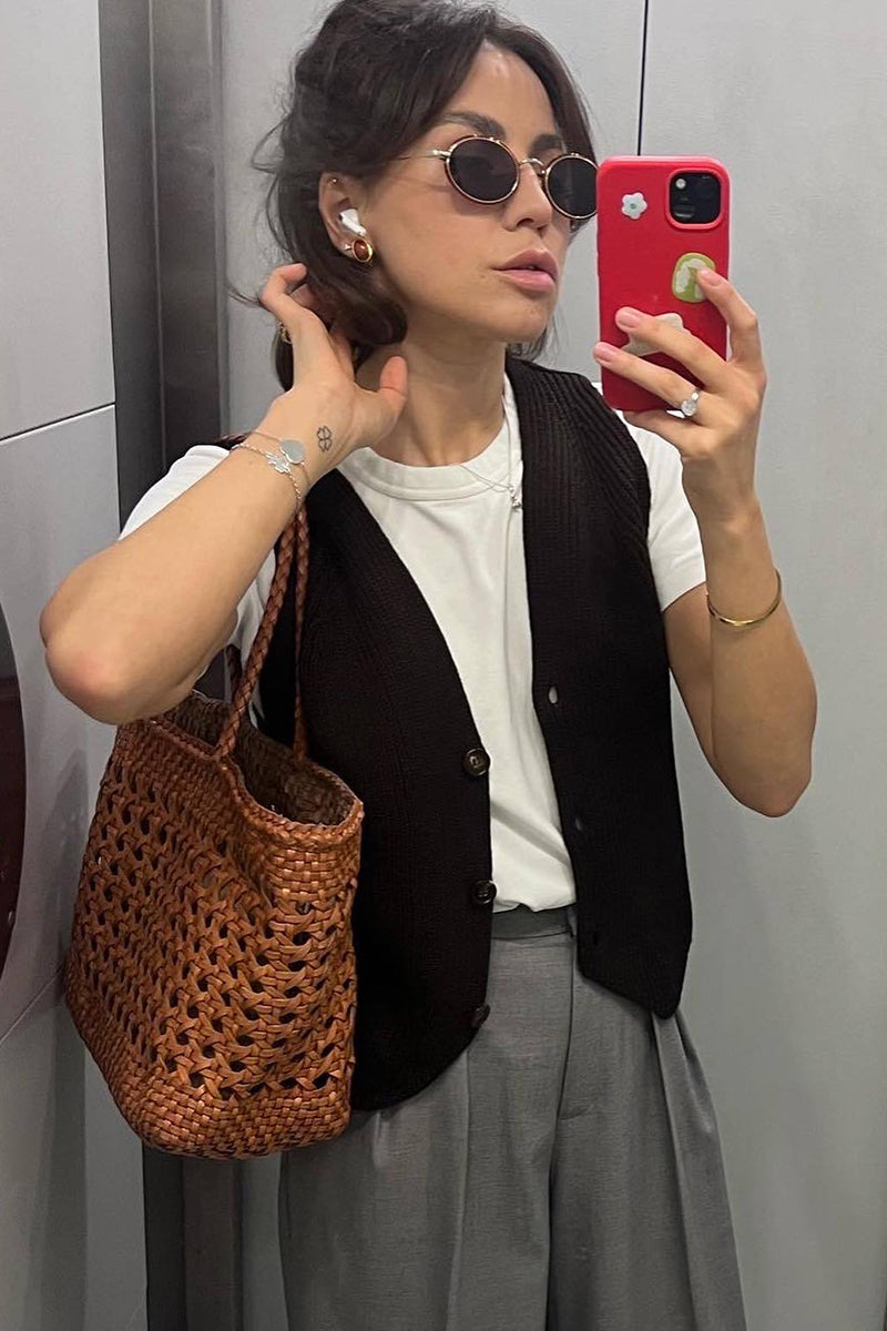 Buttoned Knit Vest