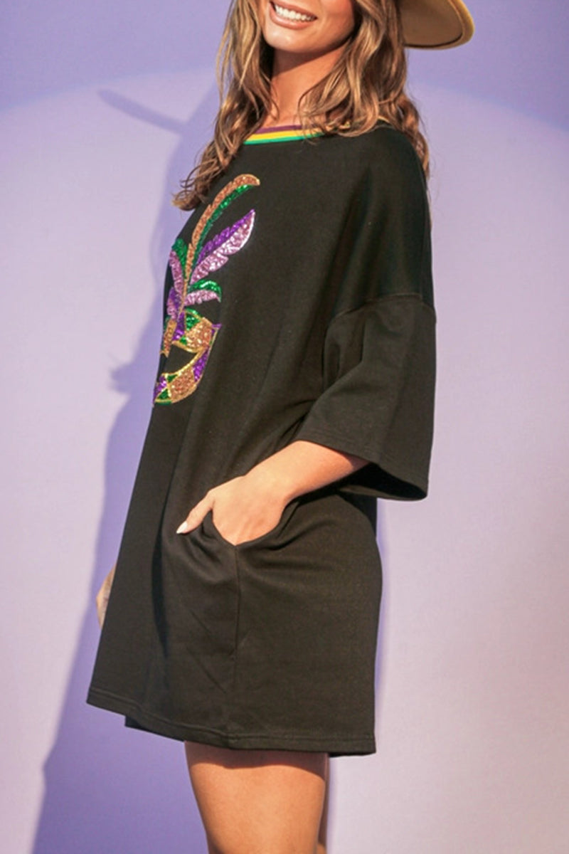 Ball Mask Sequin Pocket Tunic
