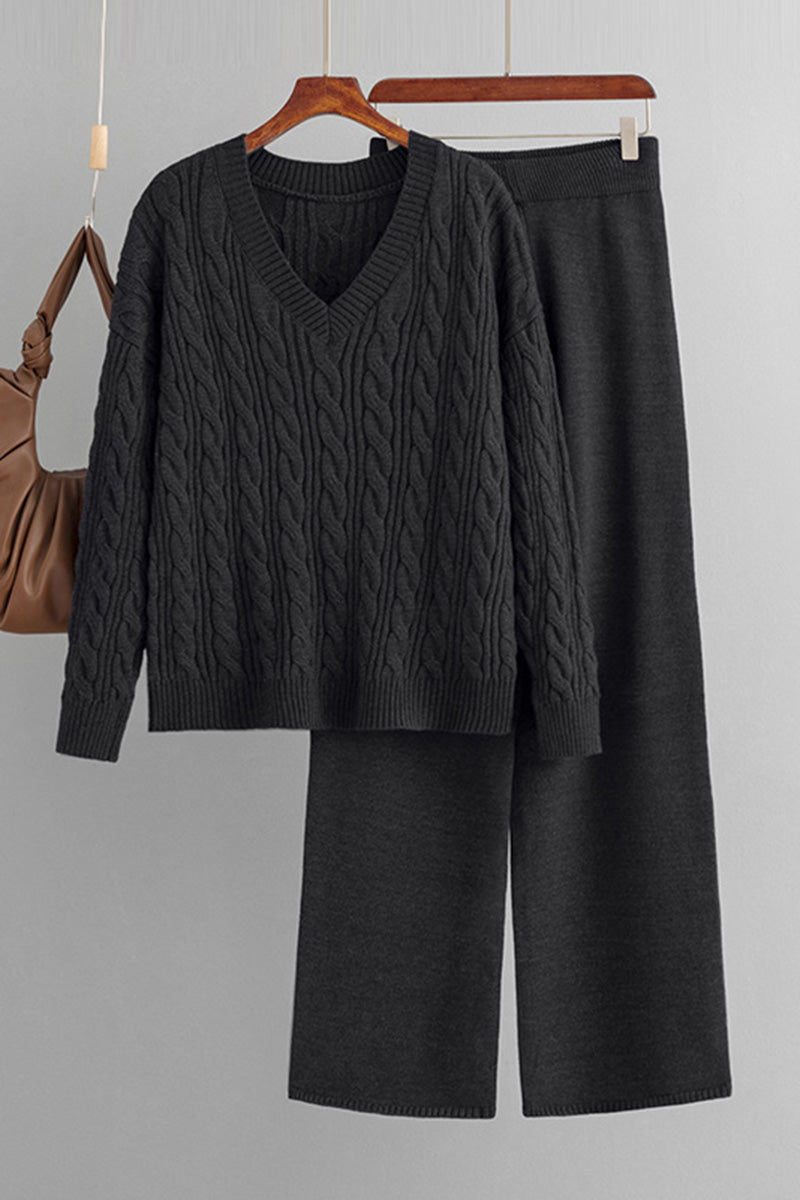 Cable Knit Sweater and Pant Set