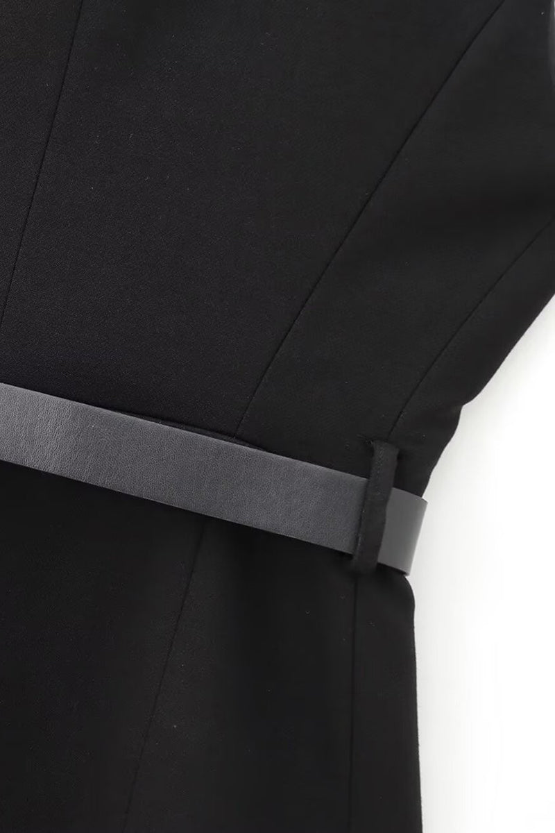 Belted Button-Down Tailored Vest