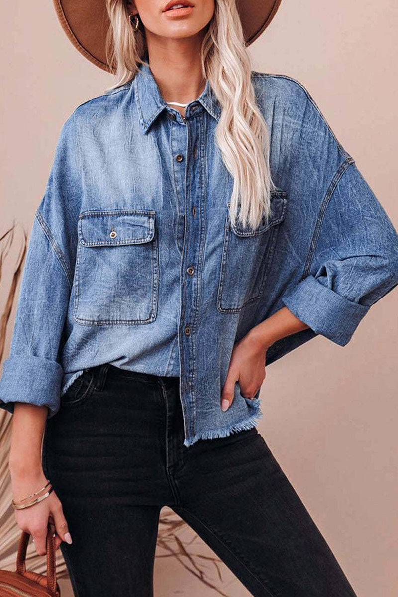 Button-Up Denim Shirt