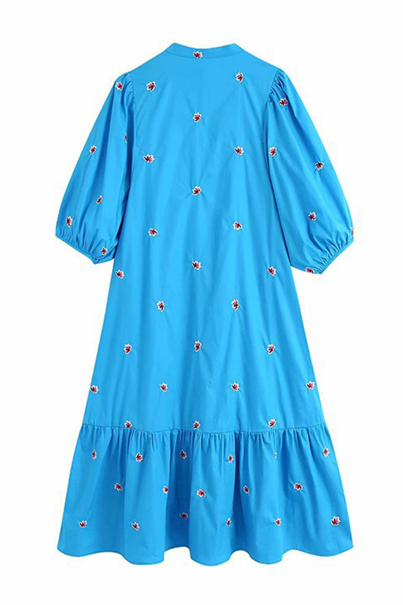 Button-Up Floral Midi Dress