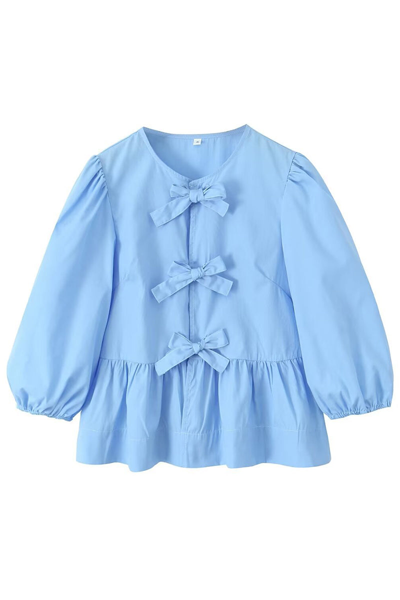 Bow-Detail Long-Sleeve Shirt