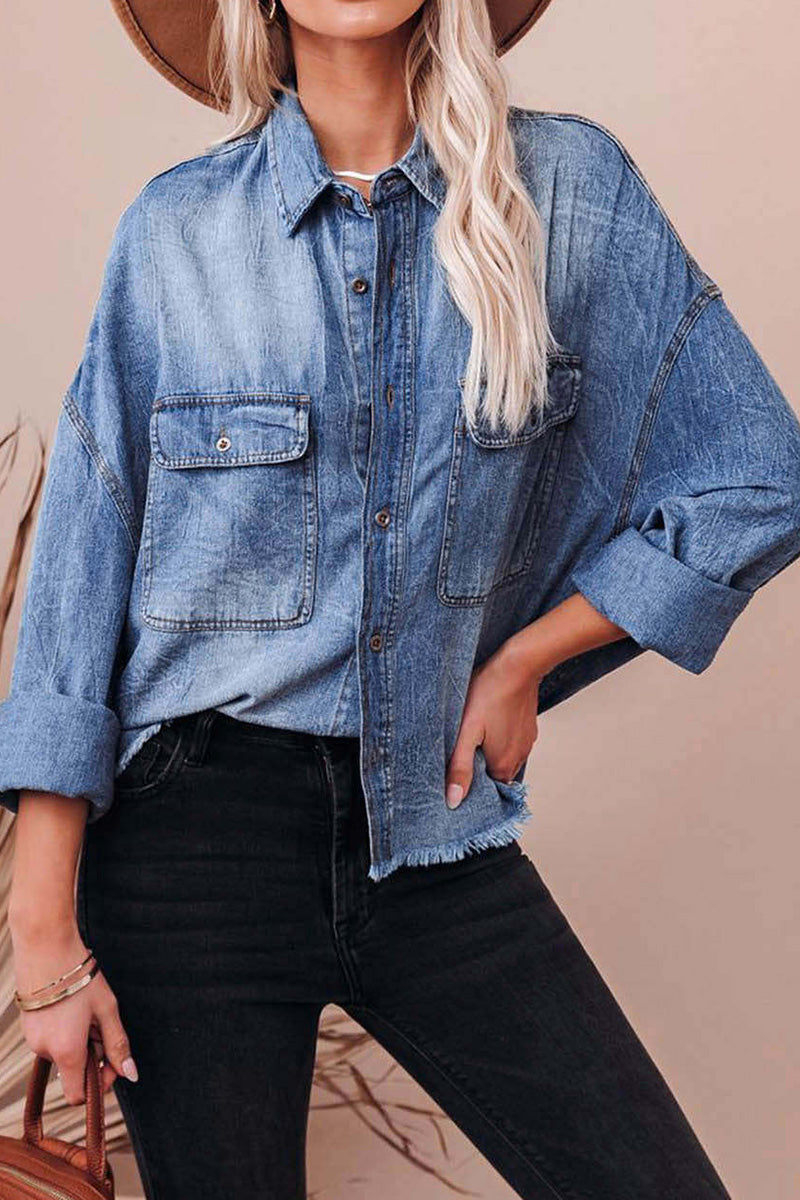 Button-Up Denim Shirt