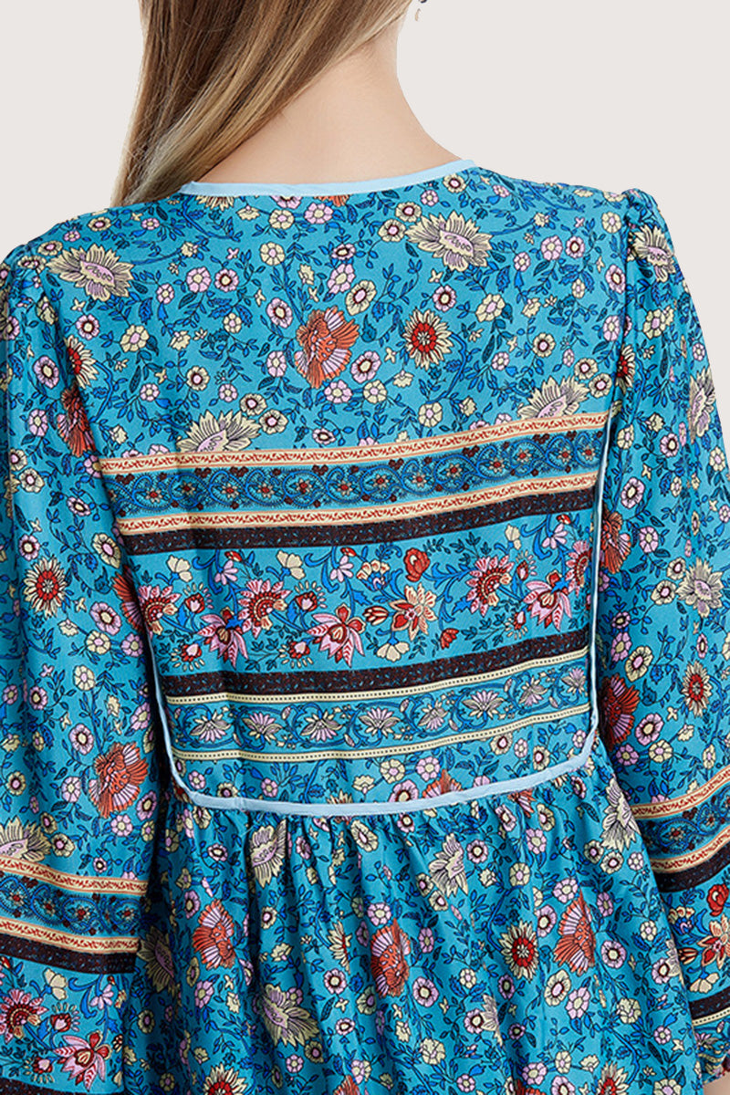Bohemian Floral Print Maxi Dress