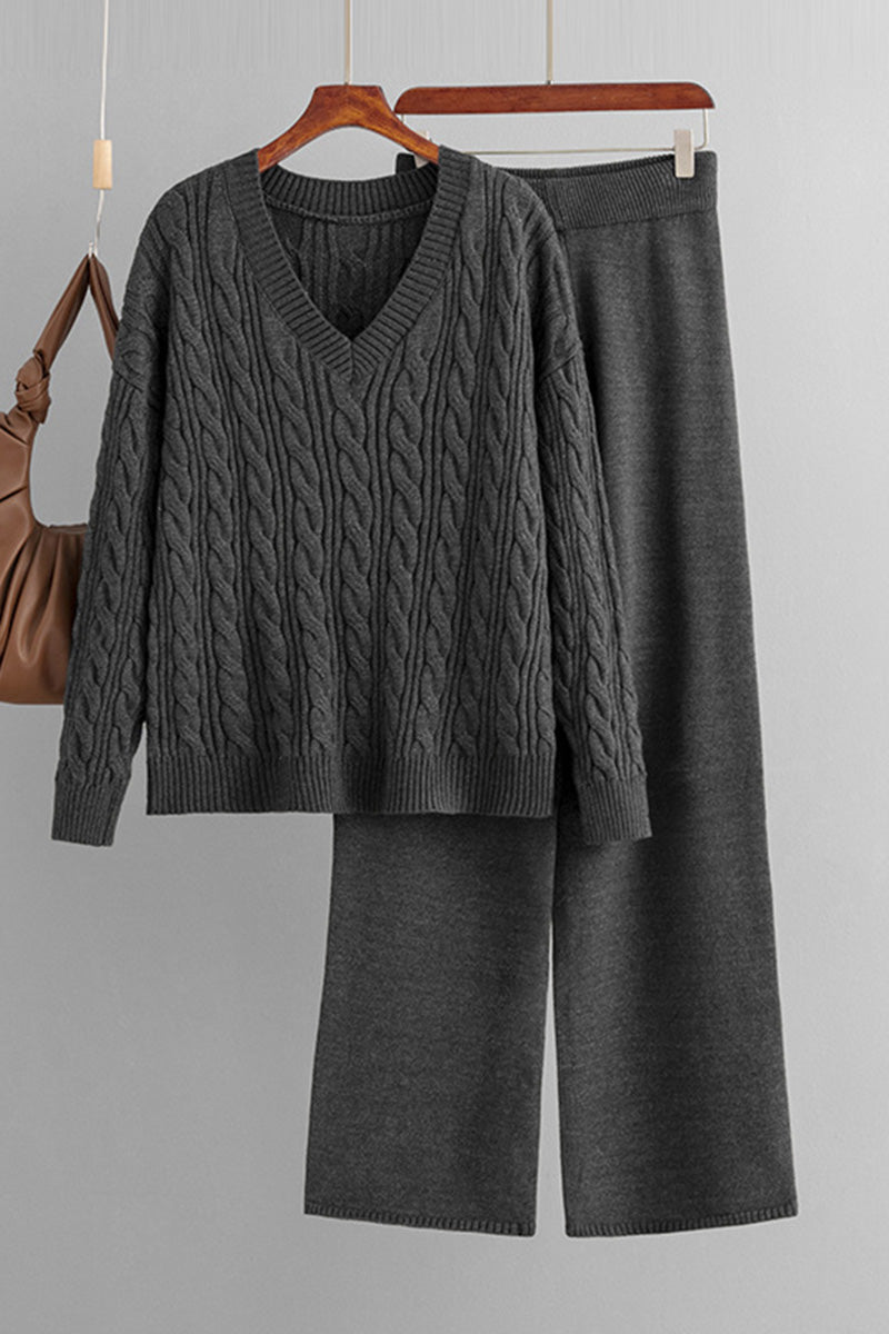 Cable Knit Sweater and Pant Set