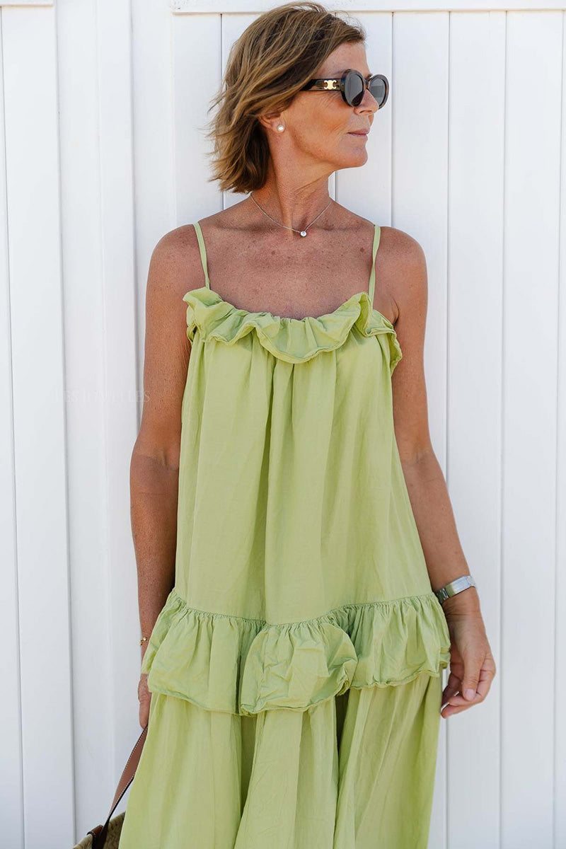 Ruffled Layered Maxi Dress