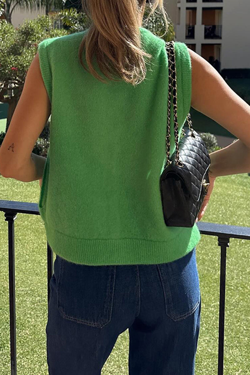 Button-Up Knitted Vest